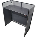 ProX Vista DJ Booth Facade Table Station with Scrim (Black)