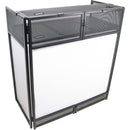 ProX Vista DJ Booth Facade Table Station with Scrim (Black)