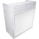 ProX Vista DJ Booth Facade Table Station with Scrim (White)