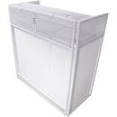 ProX Vista DJ Booth Facade Table Station with Scrim (White)