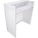 ProX Vista DJ Booth Facade Table Station with Scrim (White)