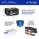 Brother Work Smart MFC-J1360DW Wireless Color Inkjet All-in-One Printer