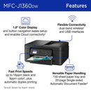 Brother Work Smart MFC-J1360DW Wireless Color Inkjet All-in-One Printer
