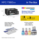 Brother MFC-T980DW INKvestment Tank Wireless Color Inkjet All-in-One Printer with up to 3-Years of Ink