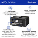 Brother Work Smart MFC-J1410DW Wireless Color Inkjet All-in-One Printer with Auto Duplex Printing