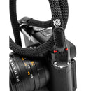 Owlkrown 30" Classic Round Rope Camera Strap (Black with Red Accent, Polished Split Ring)