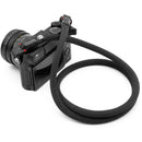 Owlkrown 30" Classic Round Rope Camera Strap (Black with Red Accent, Polished Split Ring)
