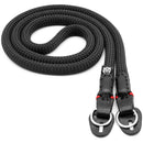 Owlkrown 30" Classic Round Rope Camera Strap (Black with Red Accent, Polished Split Ring)