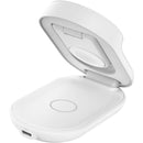 Belkin UltraCharge 3-in-1 Qi2 Wireless Folding Charger (White, Round Form)