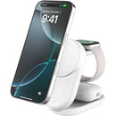 Belkin UltraCharge 3-in-1 Qi2 Wireless Folding Charger (White, Round Form)