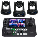 Tenveo All-in-One UHD 4K SDI/HDMI/IP/NDI PTZ 3-Camera Kit with Joystick Controller