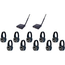 VocoPro Silent Disco Pro 210 Long-Range Event Package (2 Transmitters, 10 Headphone Receivers)