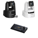 Canon CR-N500 4K NDI 15x Zoom PTZ 3-Camera Kit with Touchscreen Controller (1 x White, 2 x Black)