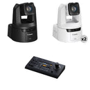 Canon CR-N500 4K NDI 15x Zoom PTZ 3-Camera Kit with Touchscreen Controller (1 x Black, 2 x White)