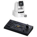 Canon CR-N500 4K NDI 15x Zoom PTZ 3-Camera Kit with Touchscreen Controller (Titanium White)