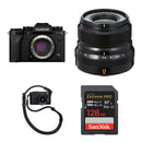 FUJIFILM X-T5 Mirrorless Camera with 23mm f/2 Lens and Street-Travel Photography Kit (Black)