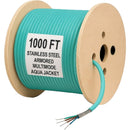 nanoFIBER 6-Strand Steel Armor OM4 Multimode Indoor/Outdoor Plenum Fiber Cable (Aqua, 250')