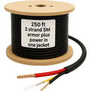 nanoFIBER 2-Strand SM Plus 18AWG Hybrid Power & Fiber Integrated OSP/Indoor Cable w/Steel Armor (500')