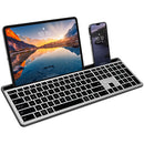 X9 Performance Full-Size Rechargeable Backlit Keyboard with Tablet & Phone Holder (Gray)