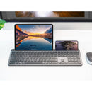 X9 Performance Full-Size Rechargeable Backlit Keyboard with Tablet & Phone Holder (Gray)