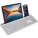 X9 Performance Full-Size Rechargeable Backlit Keyboard with Tablet & Phone Holder (Silver)
