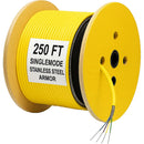 nanoFIBER 12-Strand Single-Mode Indoor/Outdoor Armored Plenum Fiber Optic Cable (Yellow, 250')