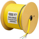 nanoFIBER 24-Strand Single-Mode Indoor/Outdoor Armored Plenum Fiber Optic Cable (Yellow, 1000')