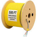 nanoFIBER 24-Strand Single-Mode Indoor/Outdoor Armored Plenum Fiber Optic Cable (Yellow, 500')