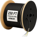 nanoFIBER 4-Core Stainless Steel Armored and Braid Reinforcement Singlemode Tight Buffer 900U (250')