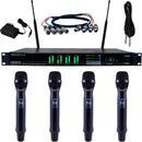VocoPro UTD-QUAD-ACAPELLA 4-Channel Wireless System with 4 Black Handheld Microphones (500 MHz)