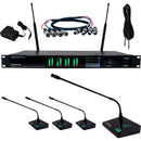 VocoPro UTD-QUAD-CONFERENCE 4-Channel Wireless System with 4 Gooseneck Microphones (500 MHz)