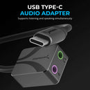 Sabrent USB-C to Dual 3.5mm Audio Adapter