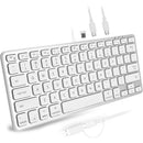 Macally Compact Wired Keyboard with USB-A and USB-C Hub (Aluminum)
