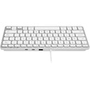 Macally Compact Wired Keyboard with USB-A and USB-C Hub (Aluminum)