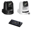 Canon CR-N300 4K NDI 20x Zoom PTZ 3-Camera Kit with Touchscreen Controller (1 x Black, 2 x White)