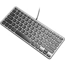 Macally Compact Wired Keyboard with USB-A and USB-C Hub (Space Gray)