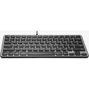 Macally Compact Wired Keyboard with USB-A and USB-C Hub (Space Gray)