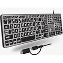 Macally Wired Large-Print Backlit Keyboard for Mac (Space Gray)