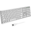 Macally Full-Size Wired Backlit Keyboard for Mac (Aluminum)