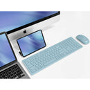 Macally Wireless Bluetooth Keyboard and Mouse Combo for Mac (Light Blue)