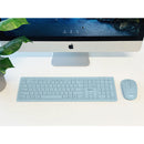 Macally Wireless Bluetooth Keyboard and Mouse Combo for Mac (Light Blue)