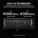 CORSAIR 2TB MP700 ELITE NVMe PCIe 5.0 M.2 Internal SSD with Heatsink
