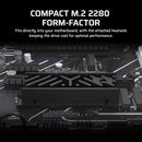 CORSAIR 2TB MP700 ELITE NVMe PCIe 5.0 M.2 Internal SSD with Heatsink