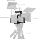 SmallRig 4183B Camera Cage Kit with V-Lock Battery Plate and Top Handle for Sony FX30/FX3