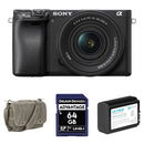 Sony a6400 Mirrorless Camera with 16-50mm f/3.5-5.6 II Lens and Basic Bundle