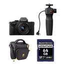 Panasonic Lumix G100D Mirrorless Camera with 12-32mm Lens, Tripod Grip, and Basic Bundle