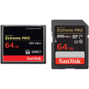 SanDisk 64GB Extreme PRO CompactFlash & 64GBSDXC Memory Card Kit