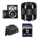 Sony a6100 Mirrorless Camera with 50mm f/1.8 Lens and Basic Bundle