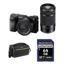 Sony a6100 Mirrorless Camera with 16-50mm and 55-210mm Lenses and Basic Bundle