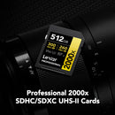 Lexar 512GB Professional 2000x UHS-II SDXC Memory Card